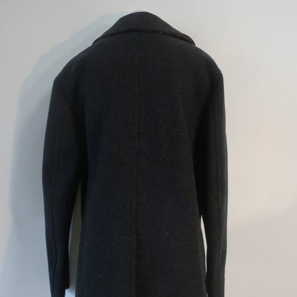 Mens Burberry Claythorpe Double-Breasted Peacoat Charcoal Gray Coat 54 US/44R - Picture 12 of 16